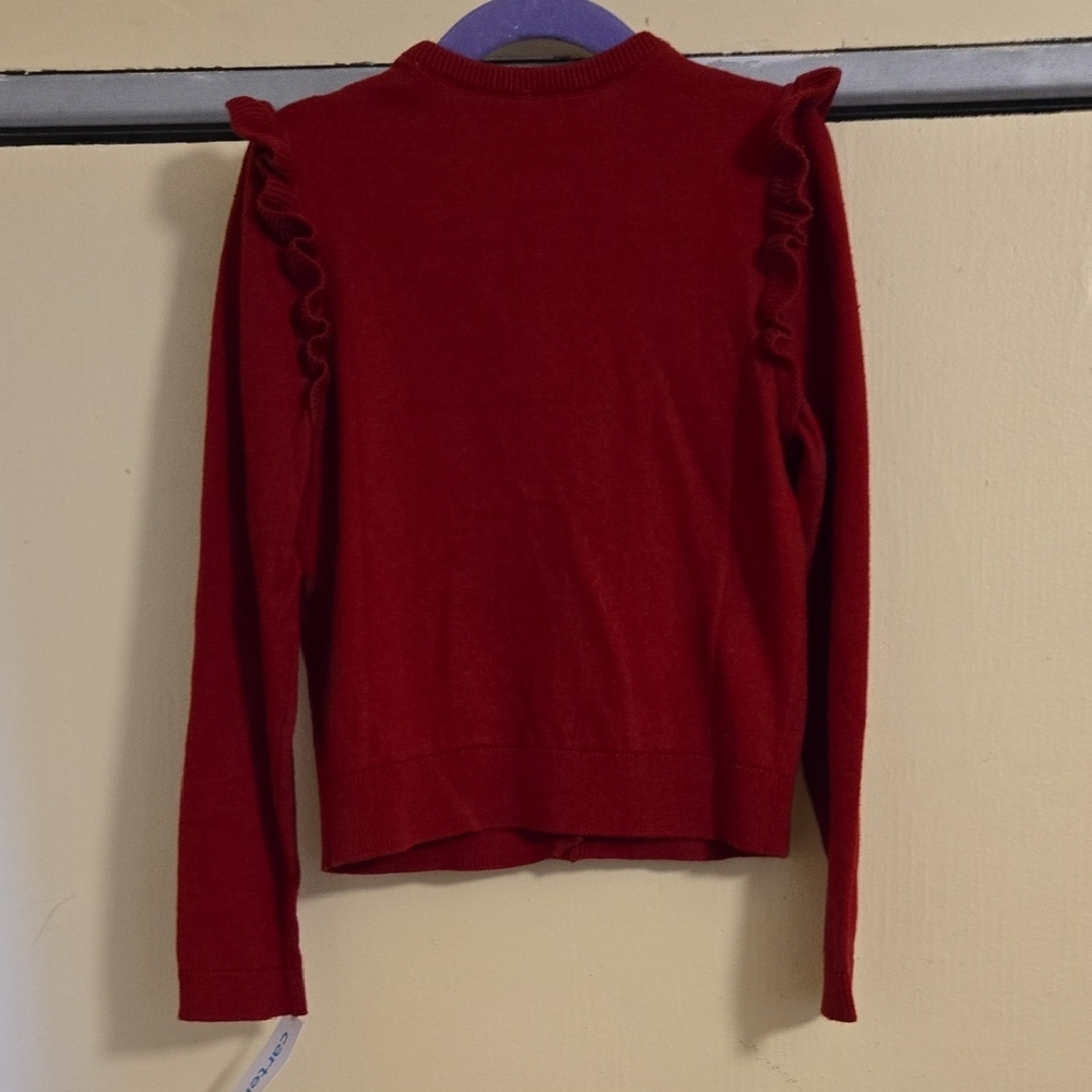 Red Ruffle Cardigan - Picture 3 of 5